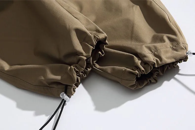Casual Wide Leg Cargo Pants in Soft Water Washed Cotton for Men