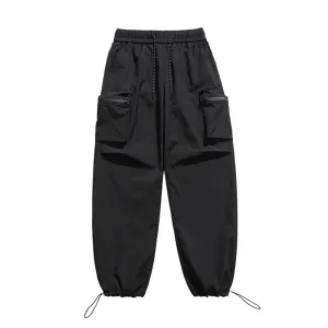 Casual Wide Leg Cargo Pants in Soft Water Washed Cotton for Men