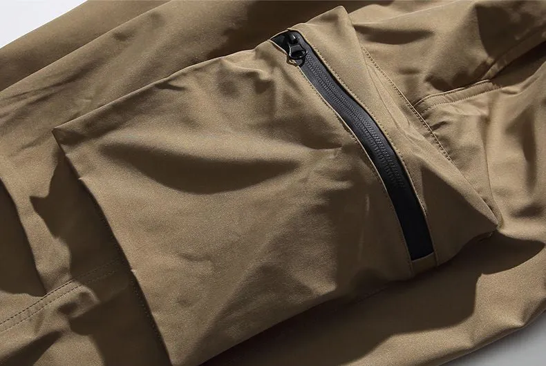 Casual Wide Leg Cargo Pants in Soft Water Washed Cotton for Men