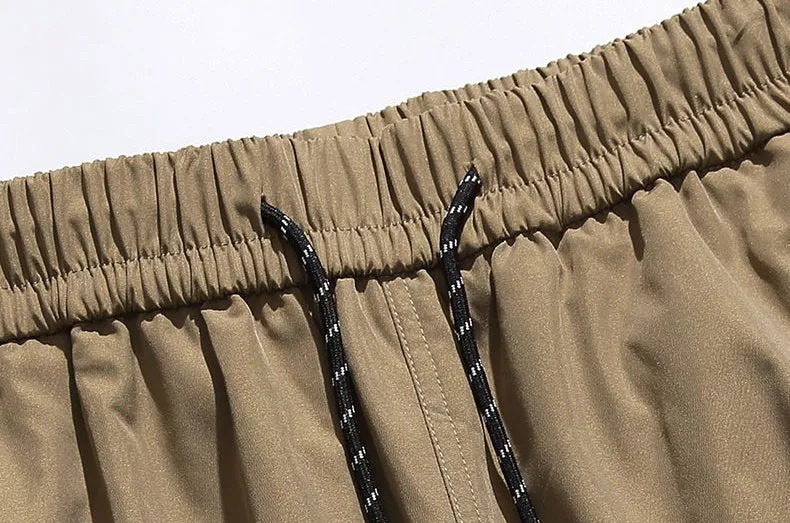 Casual Wide Leg Cargo Pants in Soft Water Washed Cotton for Men