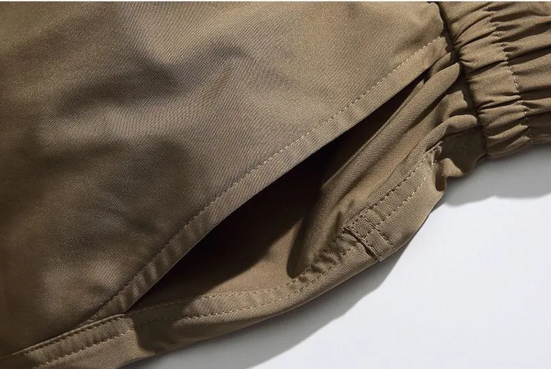 Casual Wide Leg Cargo Pants in Soft Water Washed Cotton for Men