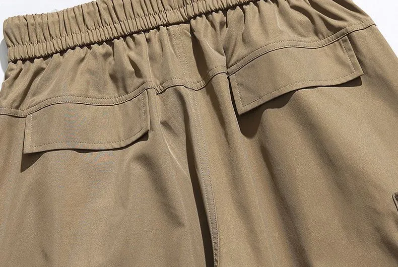 Casual Wide Leg Cargo Pants in Soft Water Washed Cotton for Men