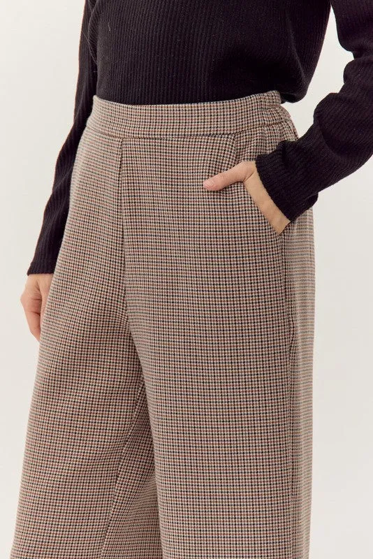 Checkered Print Wide-Leg Pants