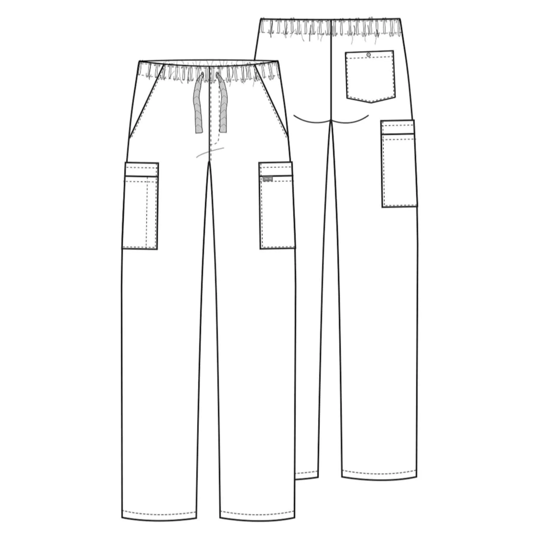 Cherokee Workwear 4000 Scrubs Pants Men's Drawstring Cargo Black