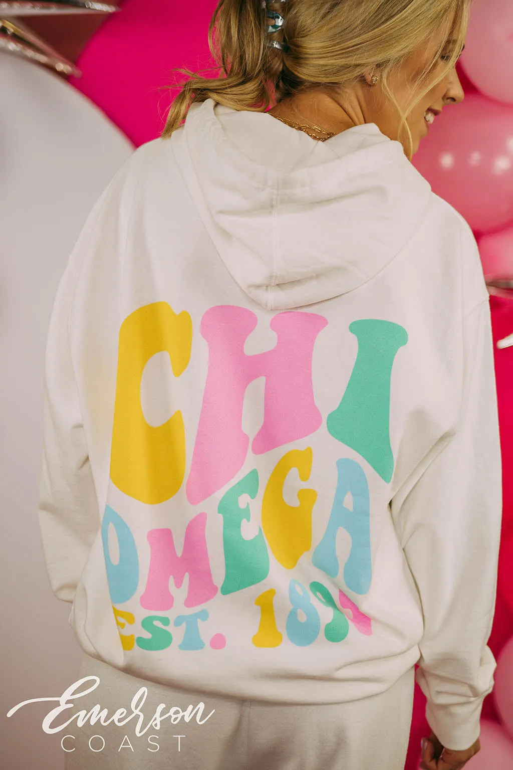 Chi Omega Colorful PR Hoodie