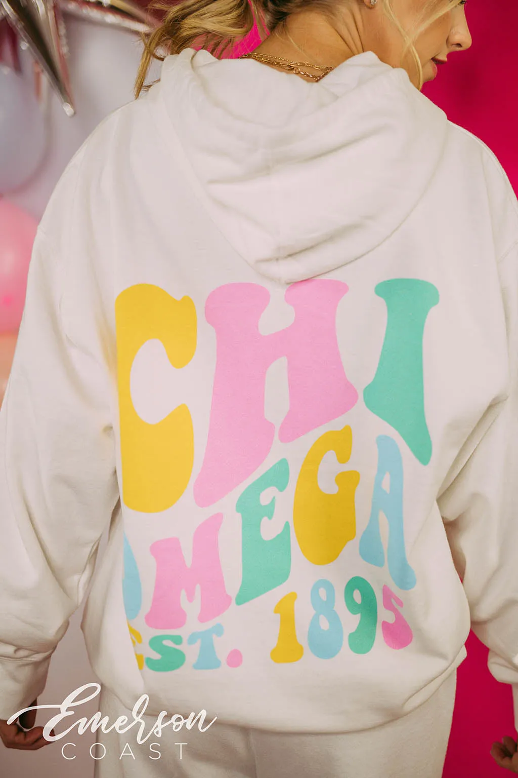 Chi Omega Colorful PR Hoodie