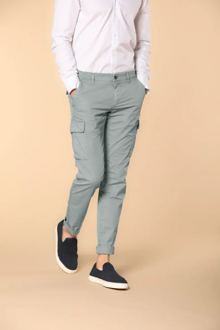 Chile men's Cargo Pants in lightweight Pima cotton twill special washing  Extra-Slim Fit