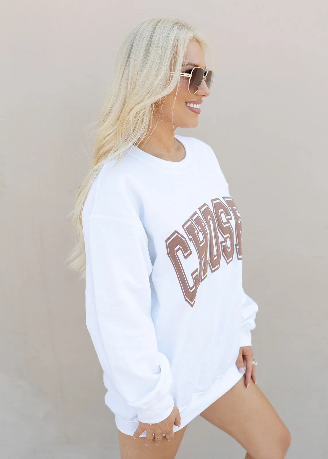 CHOSEN Brown Puff Crewneck