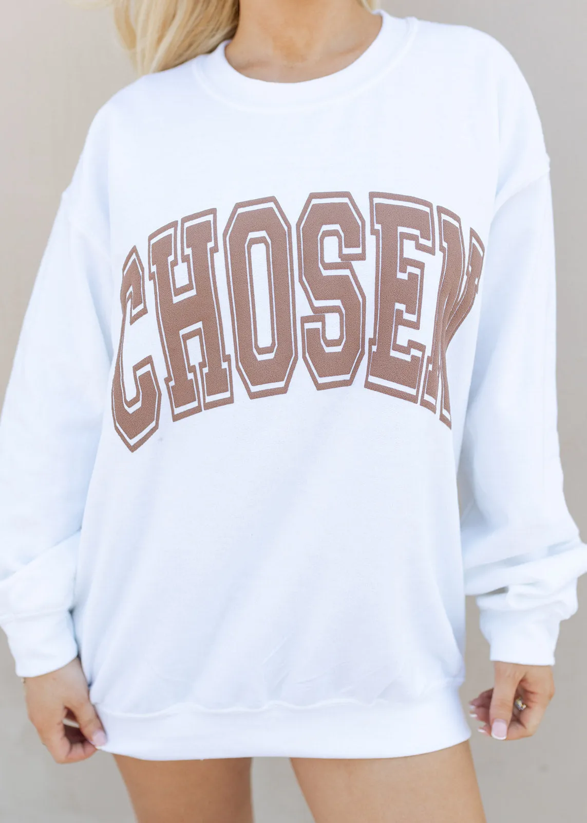 CHOSEN Brown Puff Crewneck