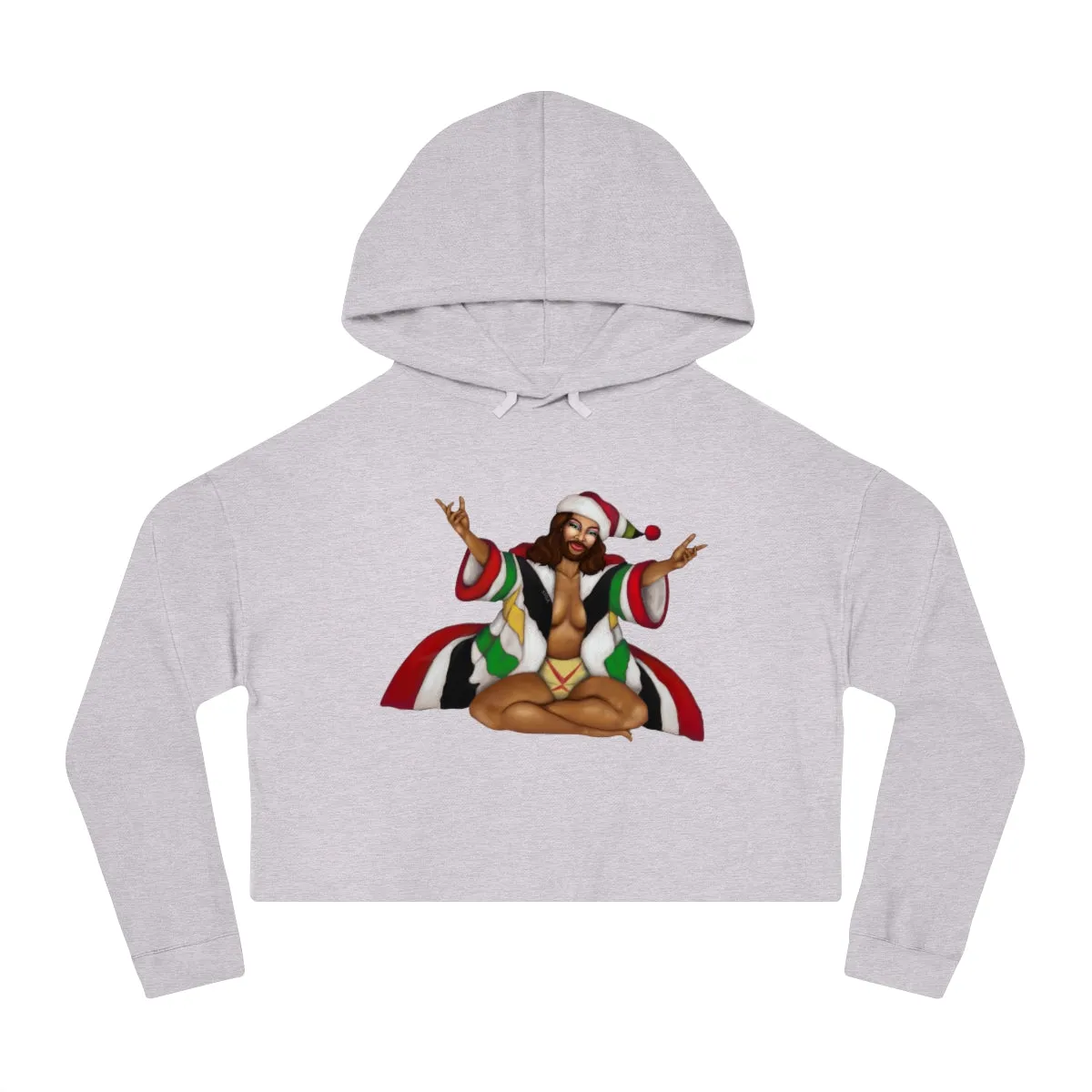 Christmas LGBTQ Women’s Cropped Hooded Sweatshirt - Black Gay