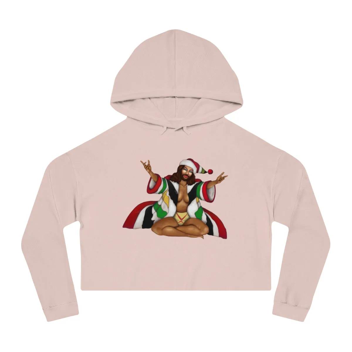 Christmas LGBTQ Women’s Cropped Hooded Sweatshirt - Black Gay