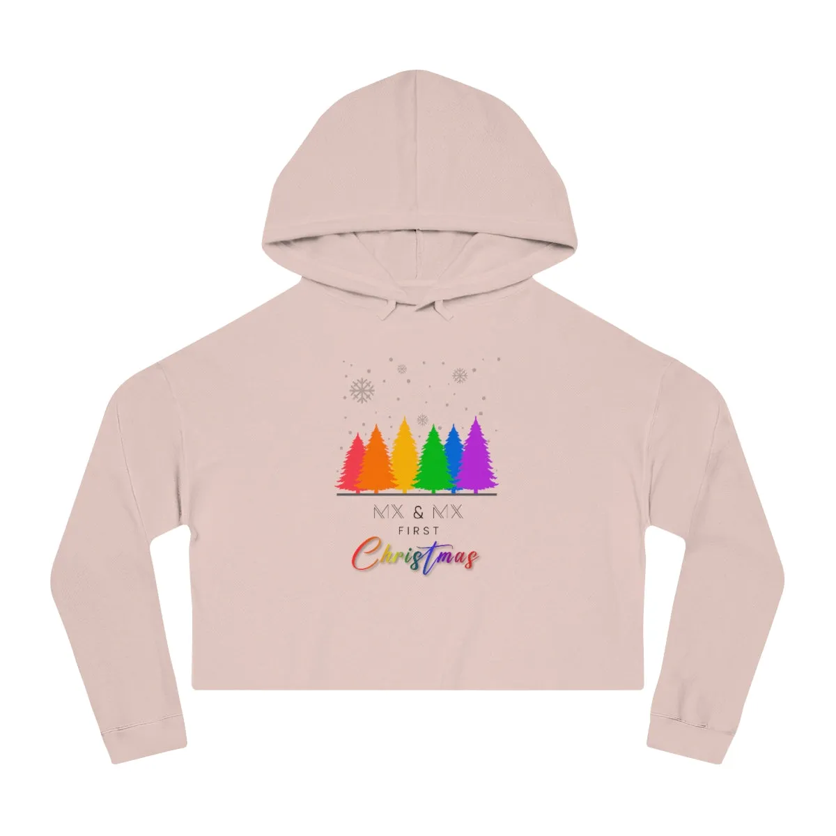 Christmas LGBTQ Women’s Cropped Hooded Sweatshirt - Mx & Mx First Christmas