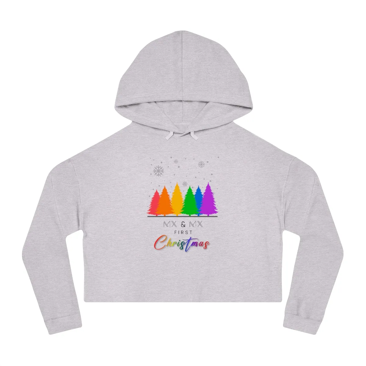Christmas LGBTQ Women’s Cropped Hooded Sweatshirt - Mx & Mx First Christmas