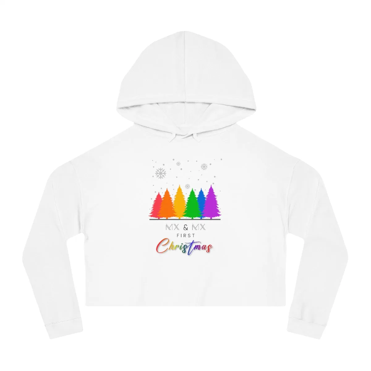 Christmas LGBTQ Women’s Cropped Hooded Sweatshirt - Mx & Mx First Christmas