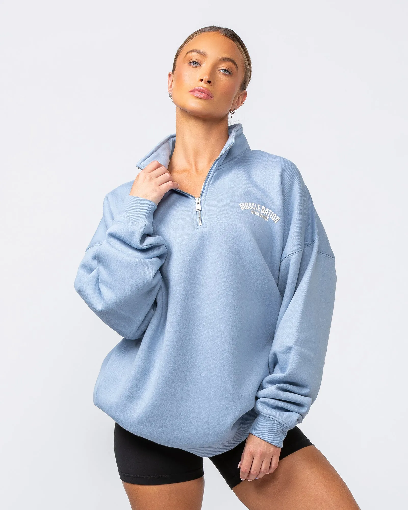 Classic Quarter Zip  - Sky Blue