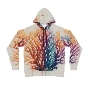 Colorful Unisex Watercolor Sear Coral Beach Art Hoodie