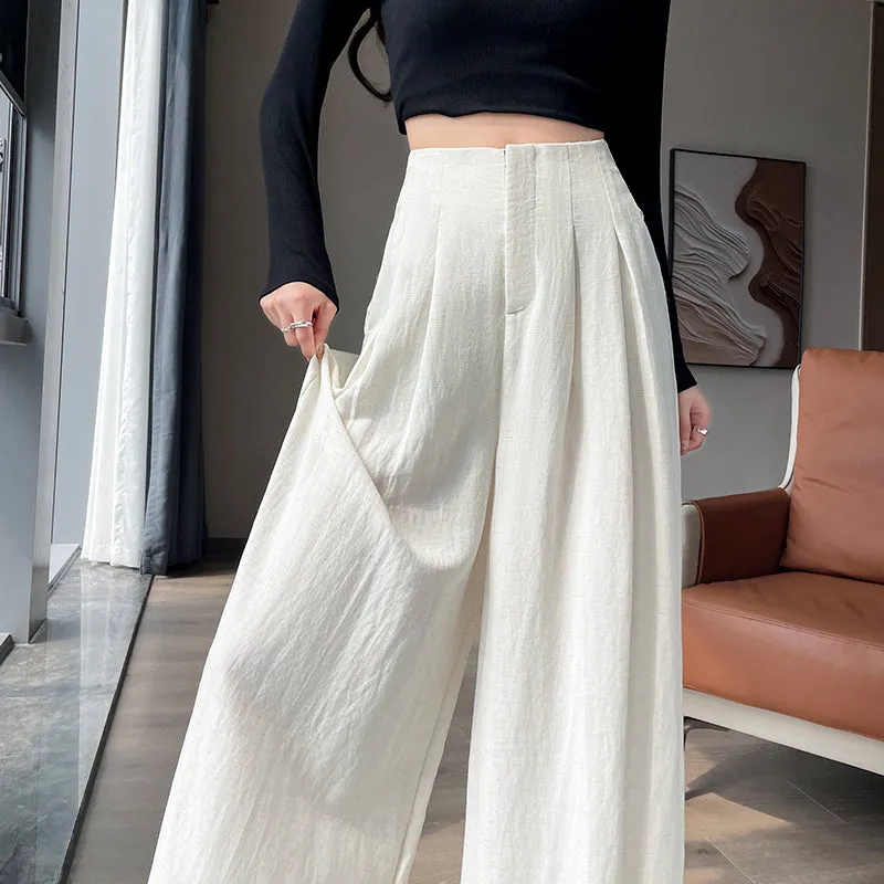 Comfortable and Breathable High Waisted Wide Leg Trousers