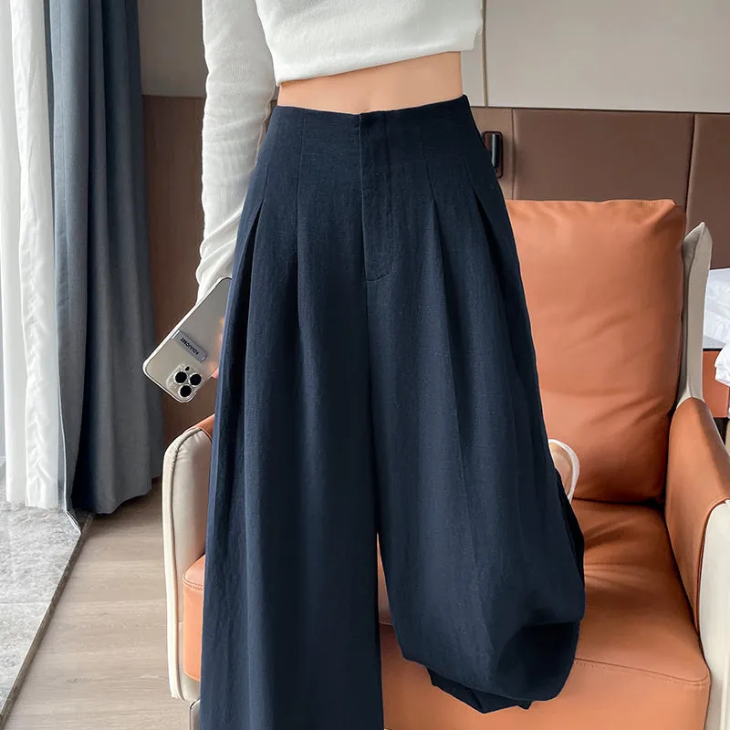 Comfortable and Breathable High Waisted Wide Leg Trousers