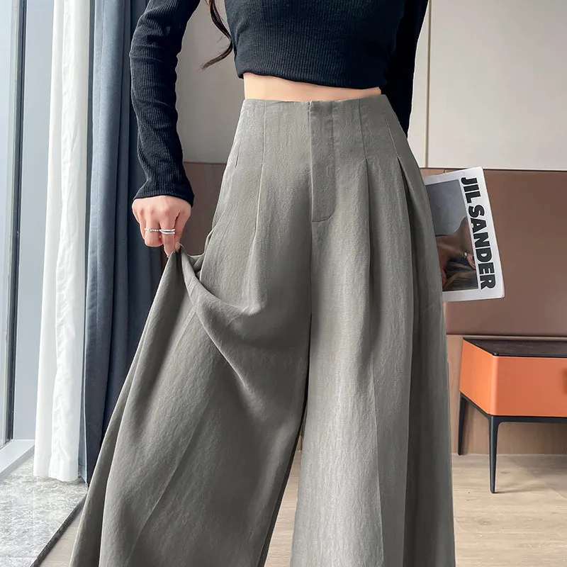 Comfortable and Breathable High Waisted Wide Leg Trousers