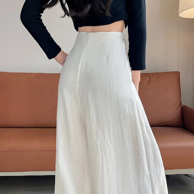 Comfortable and Breathable High Waisted Wide Leg Trousers