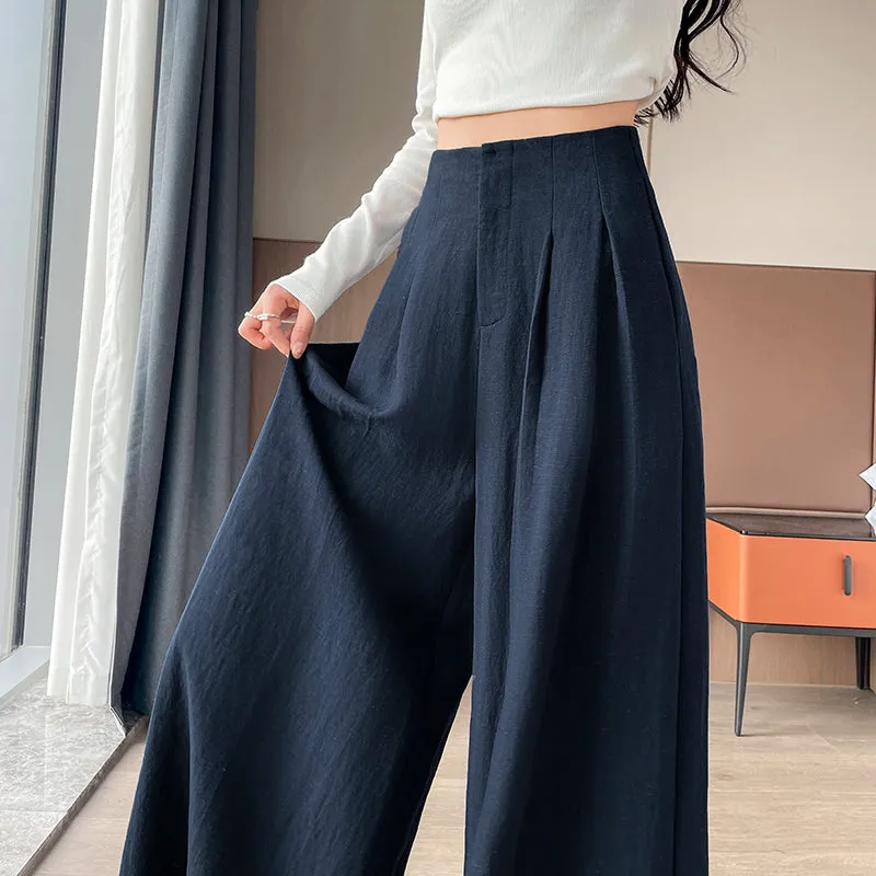 Comfortable and Breathable High Waisted Wide Leg Trousers