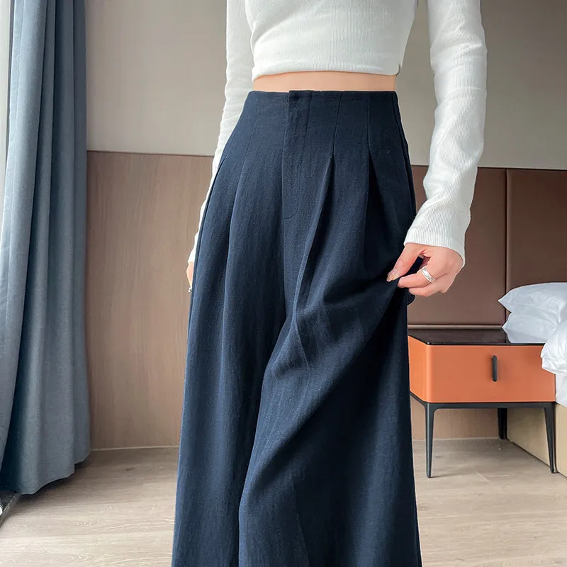 Comfortable and Breathable High Waisted Wide Leg Trousers