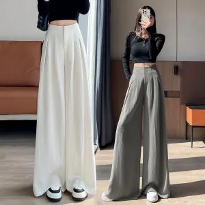 Comfortable and Breathable High Waisted Wide Leg Trousers