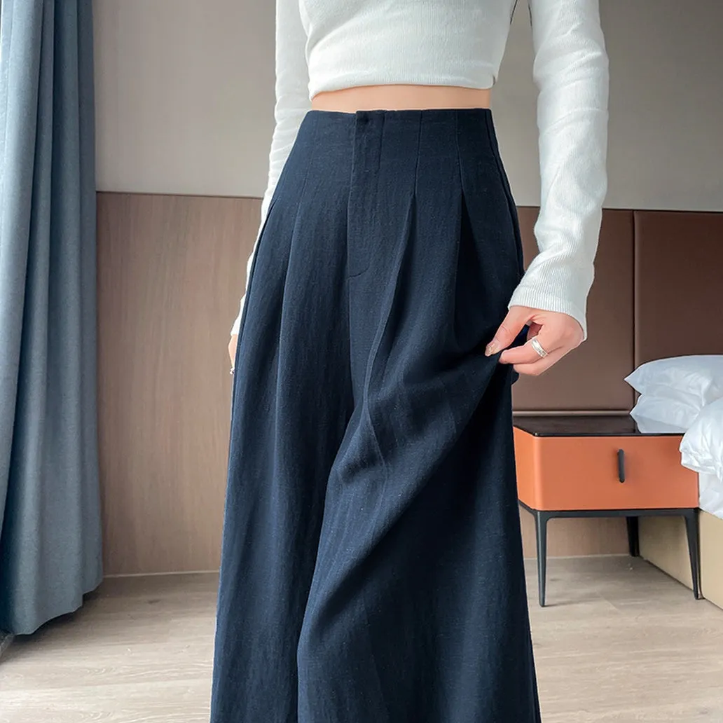 Comfortable and Breathable High Waisted Wide Leg Trousers