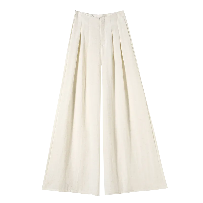 Comfortable and Breathable High Waisted Wide Leg Trousers
