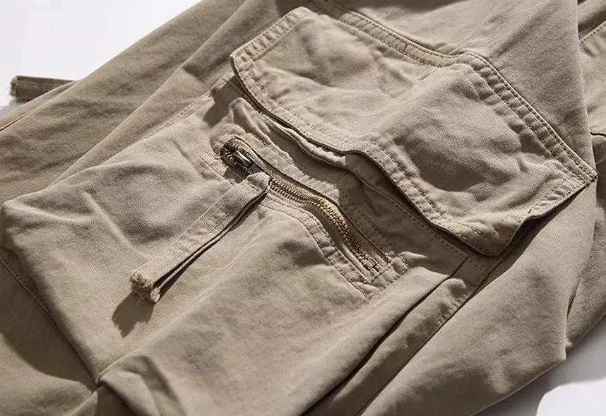 Comfortable Straight-Leg Cargo Pants for Men with Bellows Pockets