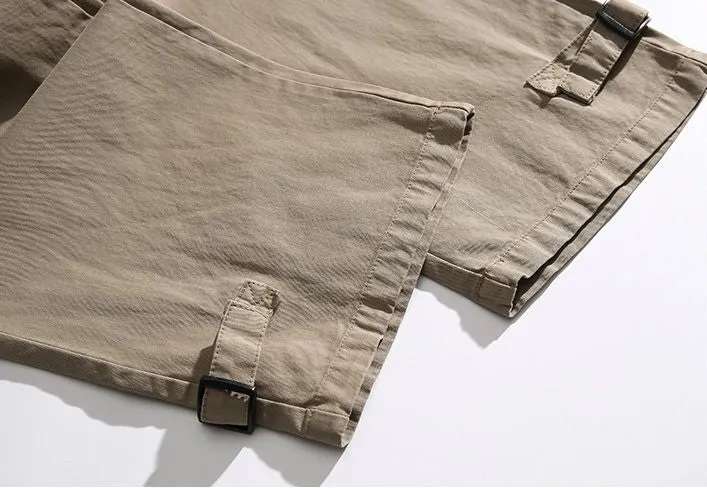 Comfortable Straight-Leg Cargo Pants for Men with Bellows Pockets