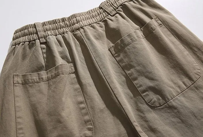 Comfortable Straight-Leg Cargo Pants for Men with Bellows Pockets