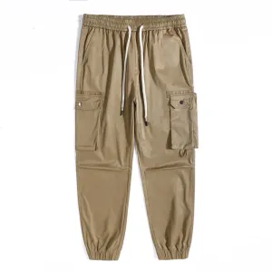 Comfortable Tapered Leg Cargo Pants Featuring Bellows Pockets