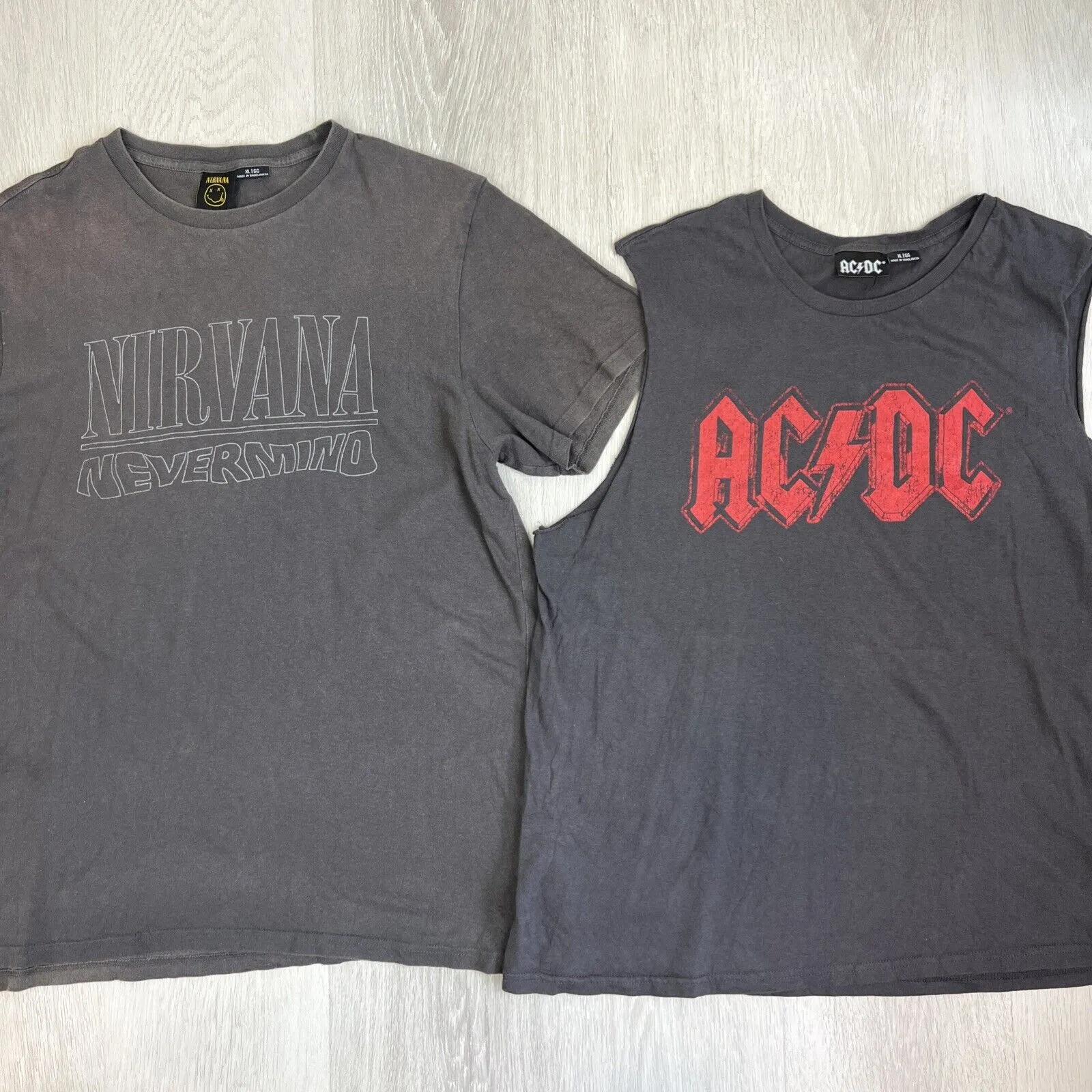 Cotton on Band T-Shirts - Nirvana & AC DC Size XL