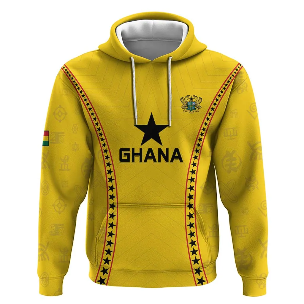 Custom Ghana Football Zip Hoodie Mix Adinkra Pattern LT15