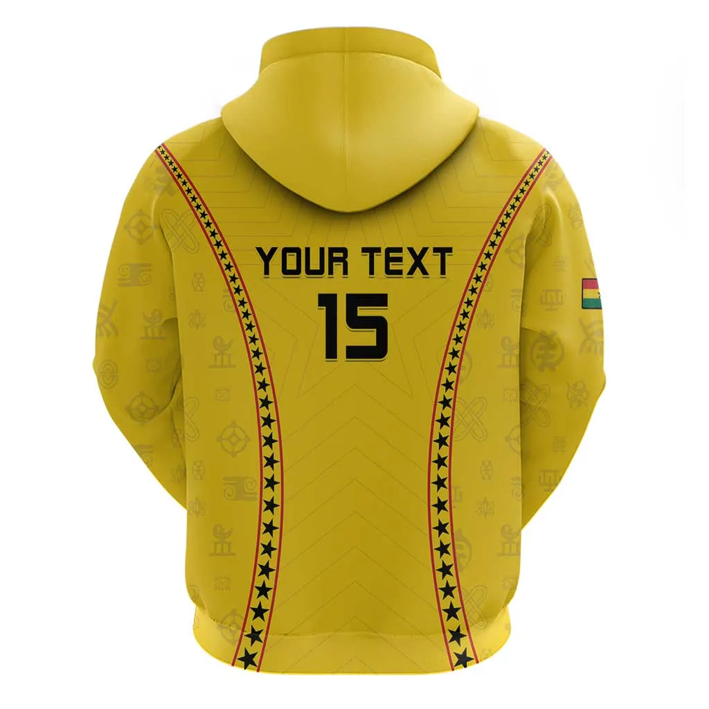 Custom Ghana Football Zip Hoodie Mix Adinkra Pattern LT15