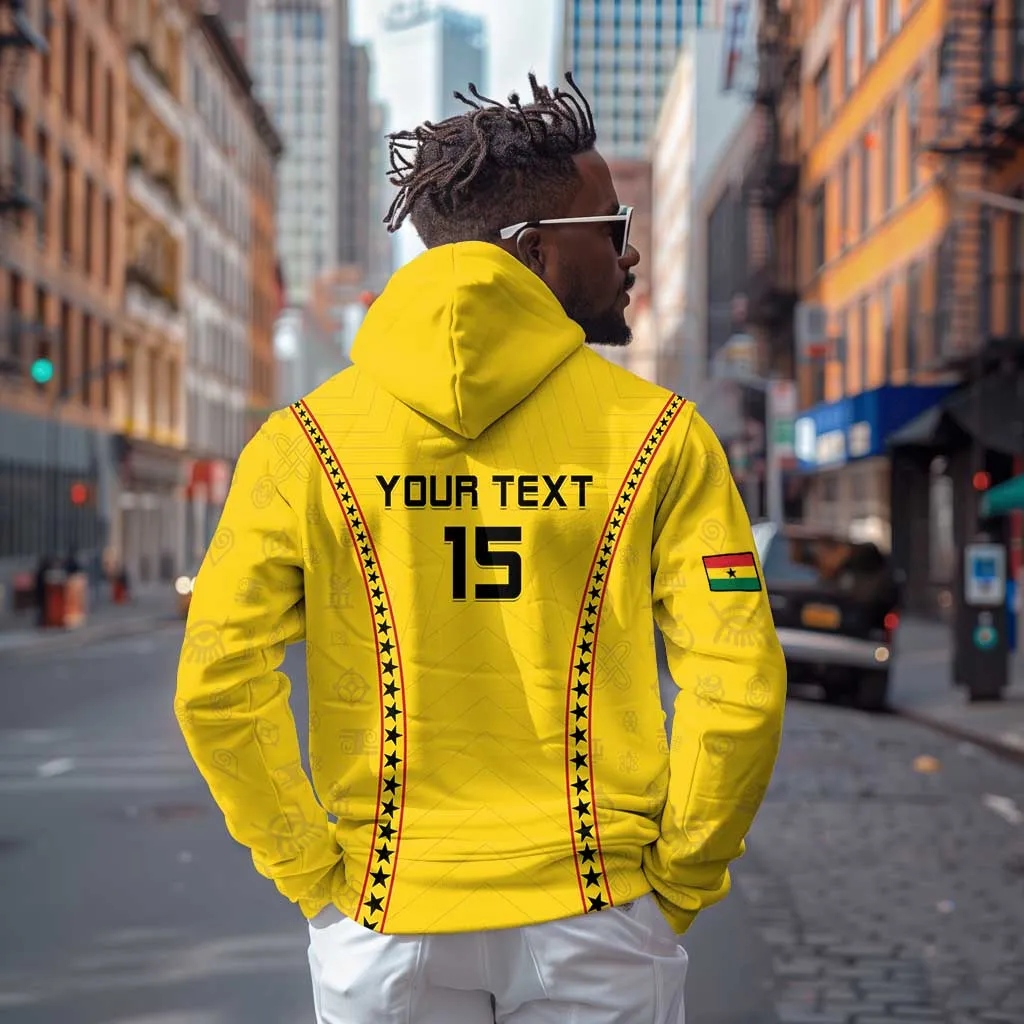 Custom Ghana Football Zip Hoodie Mix Adinkra Pattern LT15
