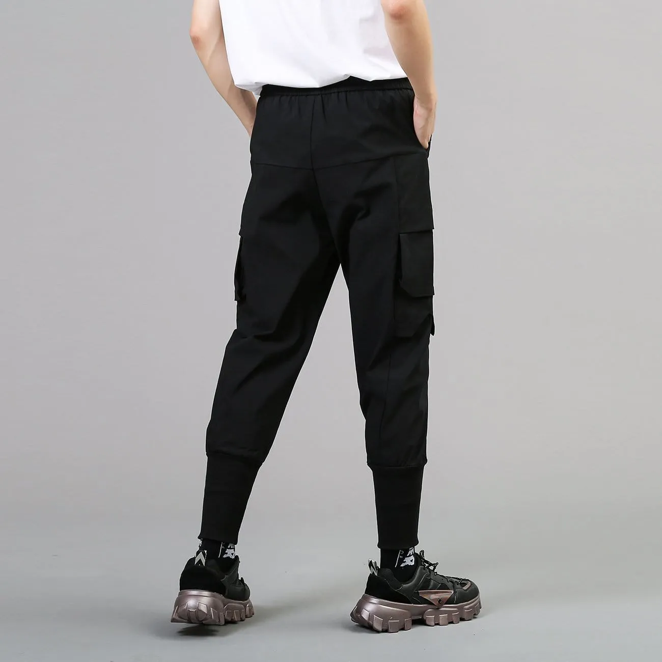 Dark Patchwork Pockets Pants