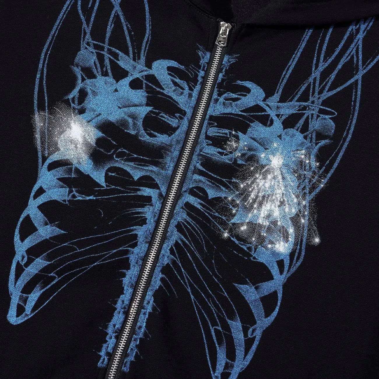 Dark Resurrected Skeleton Fleece Zip Up Hoodie