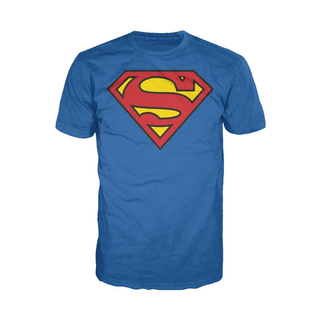 DC Comics Superman Logo Classic Official Men's T-shirt (Blue)