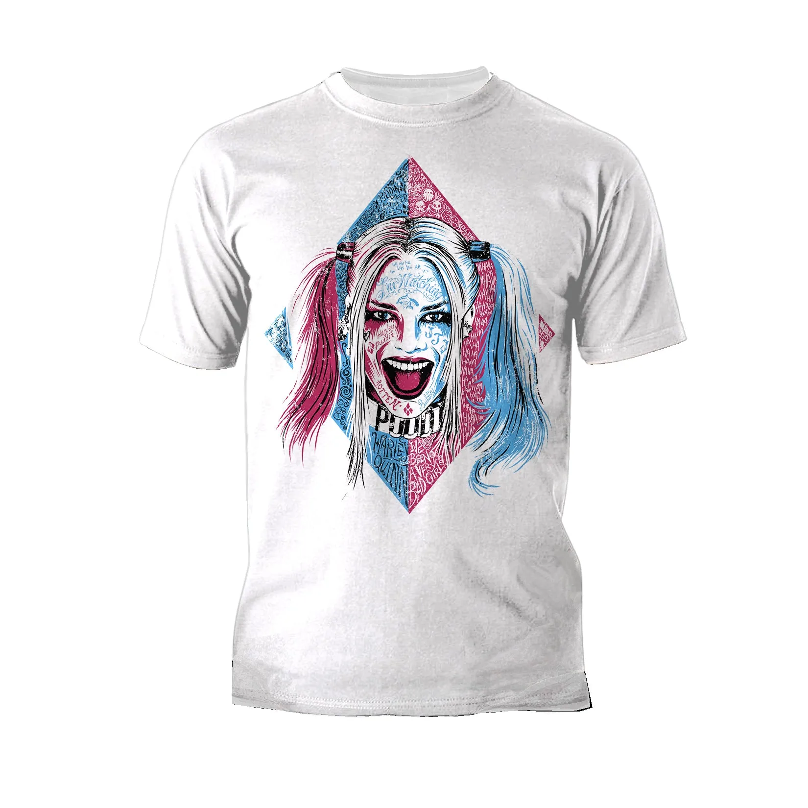 DC Suicide Squad Harley Quinn Lil Face Official Men's T-Shirt (White)