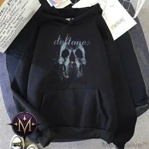 Deftones Band Hoodies Retro Punk Gothic Grunge Skull Graphic Streetwear Sweatshirt Autumn Winter Men Women Pullover Black Tops