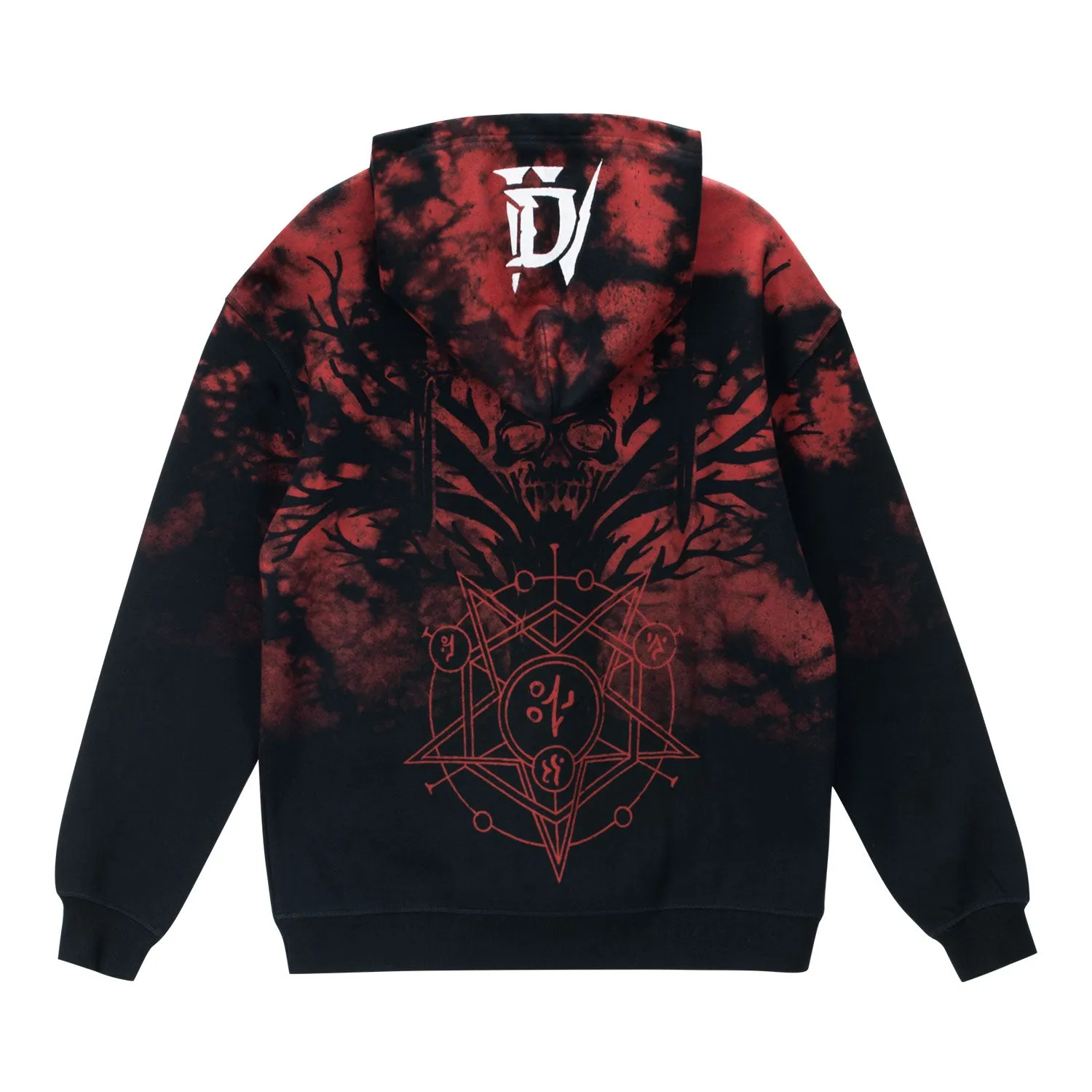 Diablo IV Black Tie-Dye Pullover Hoodie