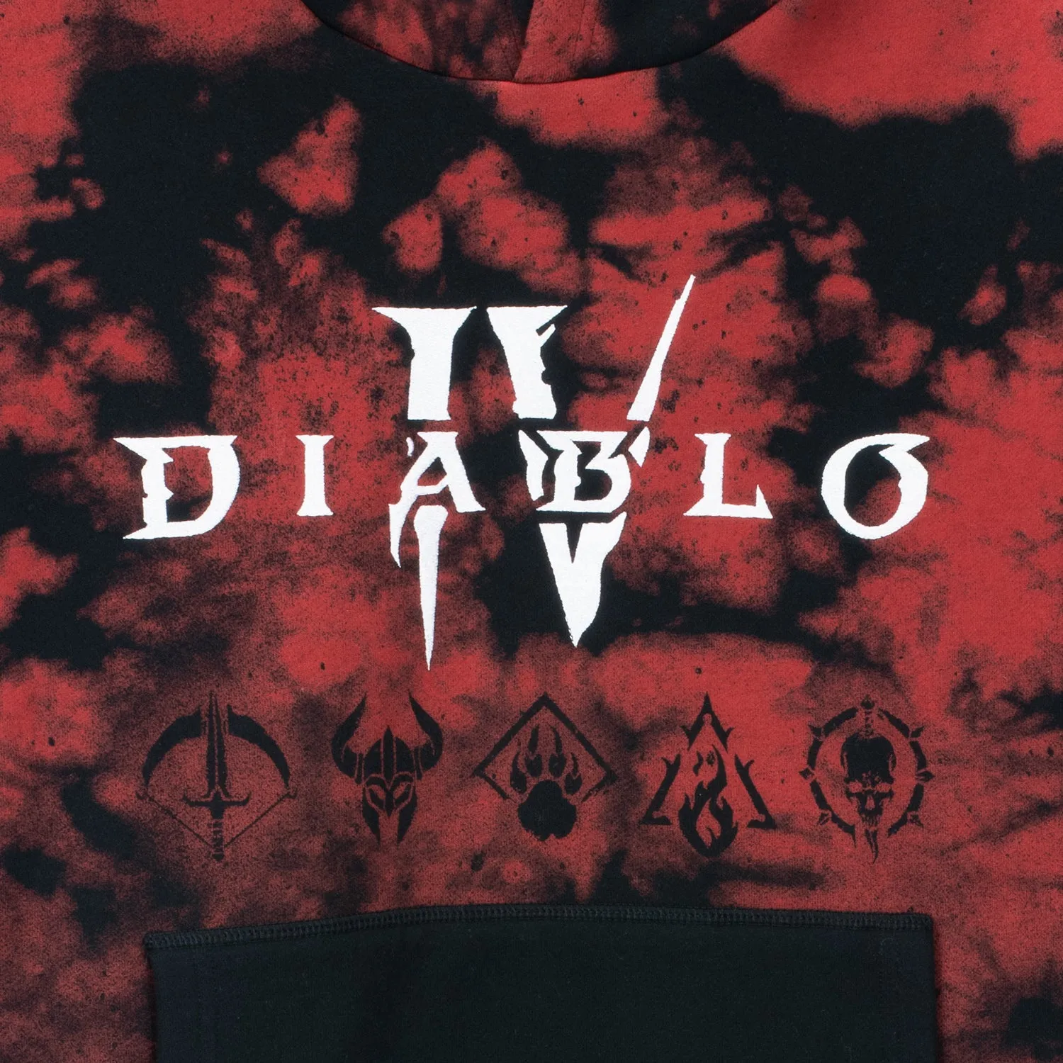 Diablo IV Black Tie-Dye Pullover Hoodie