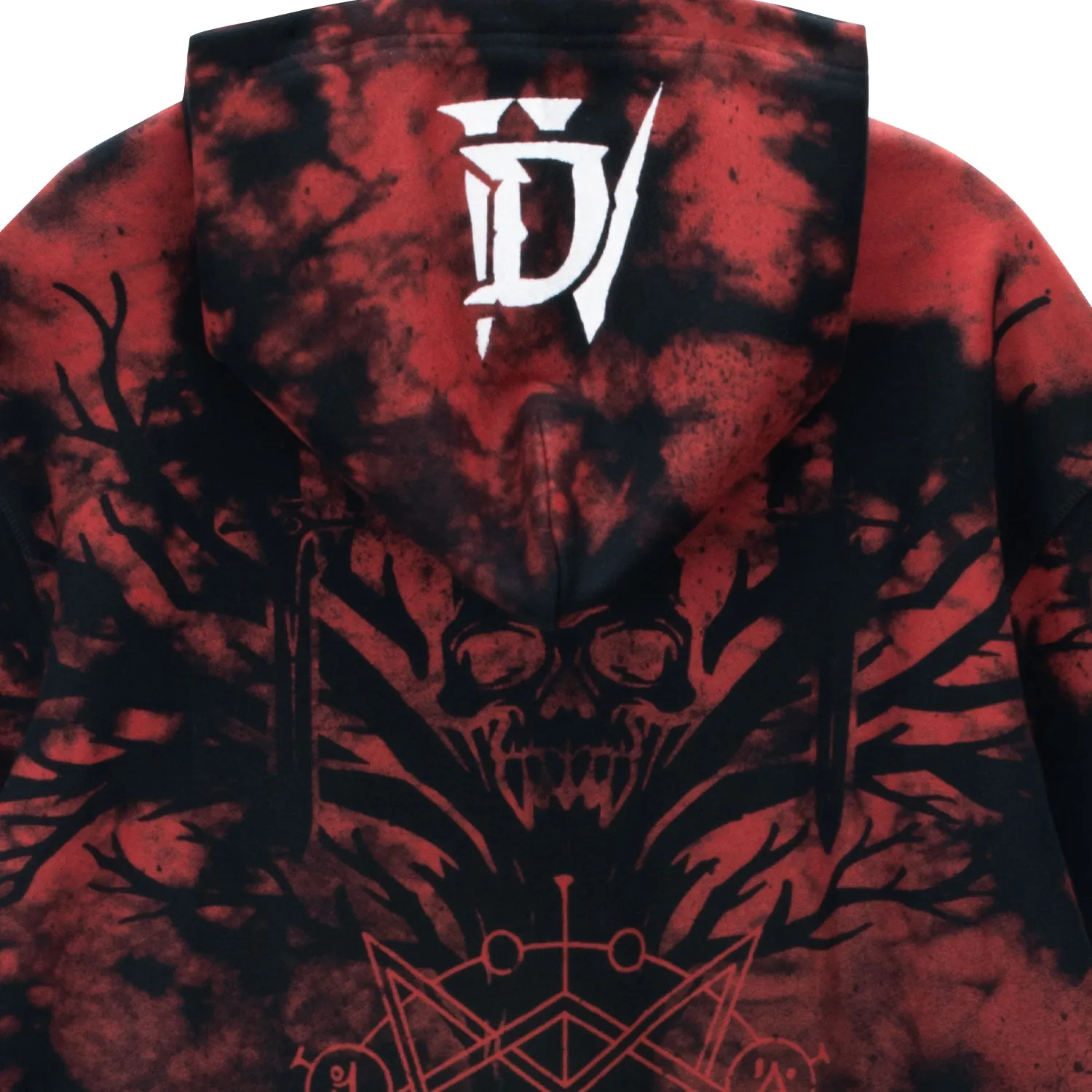 Diablo IV Black Tie-Dye Pullover Hoodie