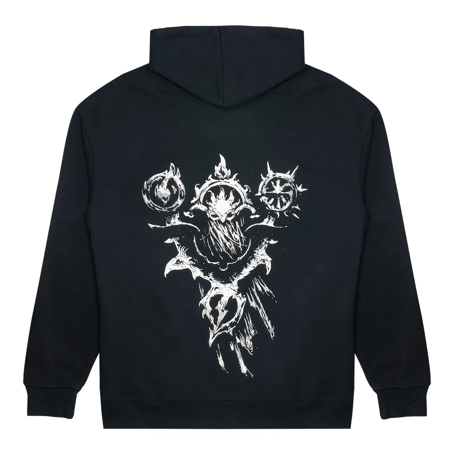 Diablo IV Sorcerer Sigil Black Zip-Up Hoodie