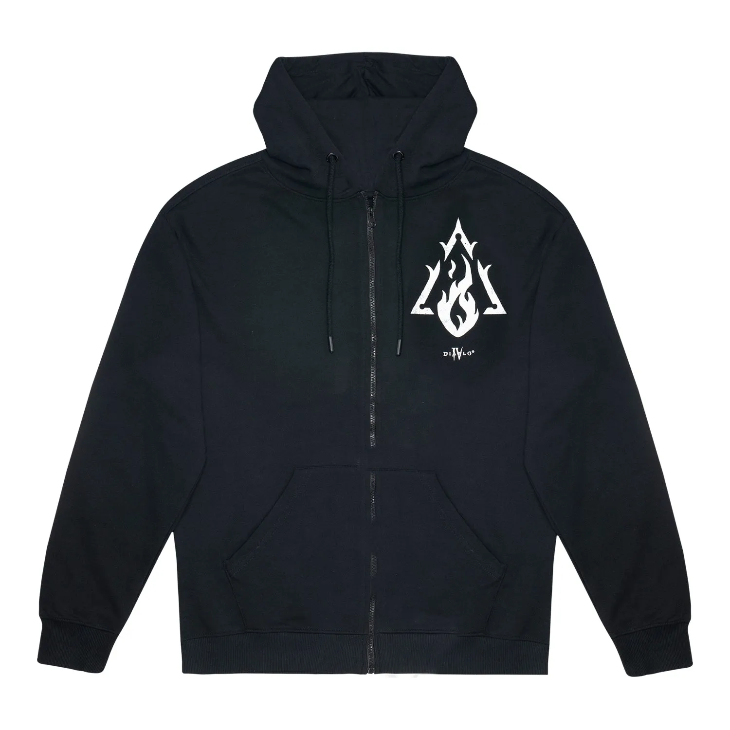 Diablo IV Sorcerer Sigil Black Zip-Up Hoodie