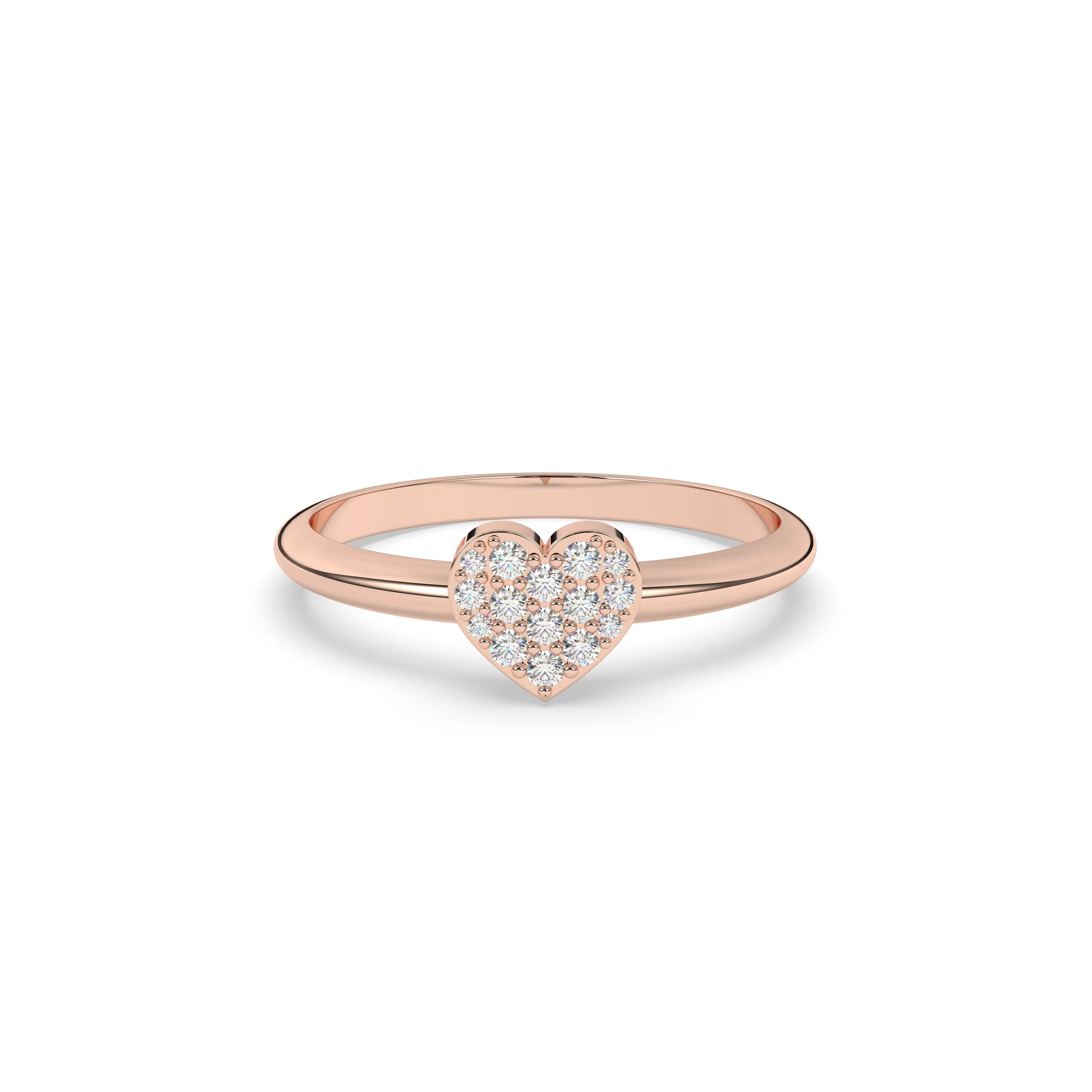 Diamond Pave Heart Ring