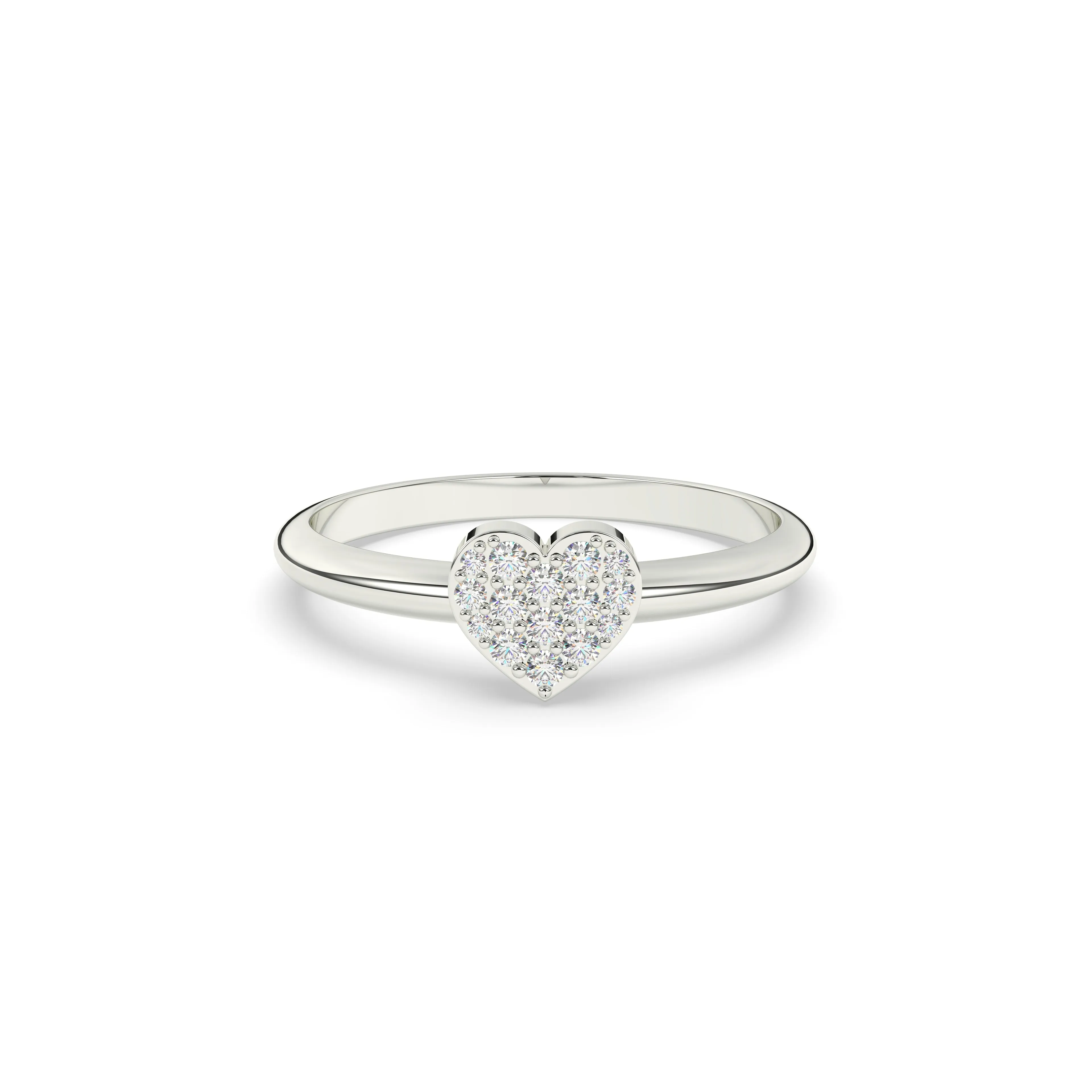 Diamond Pave Heart Ring