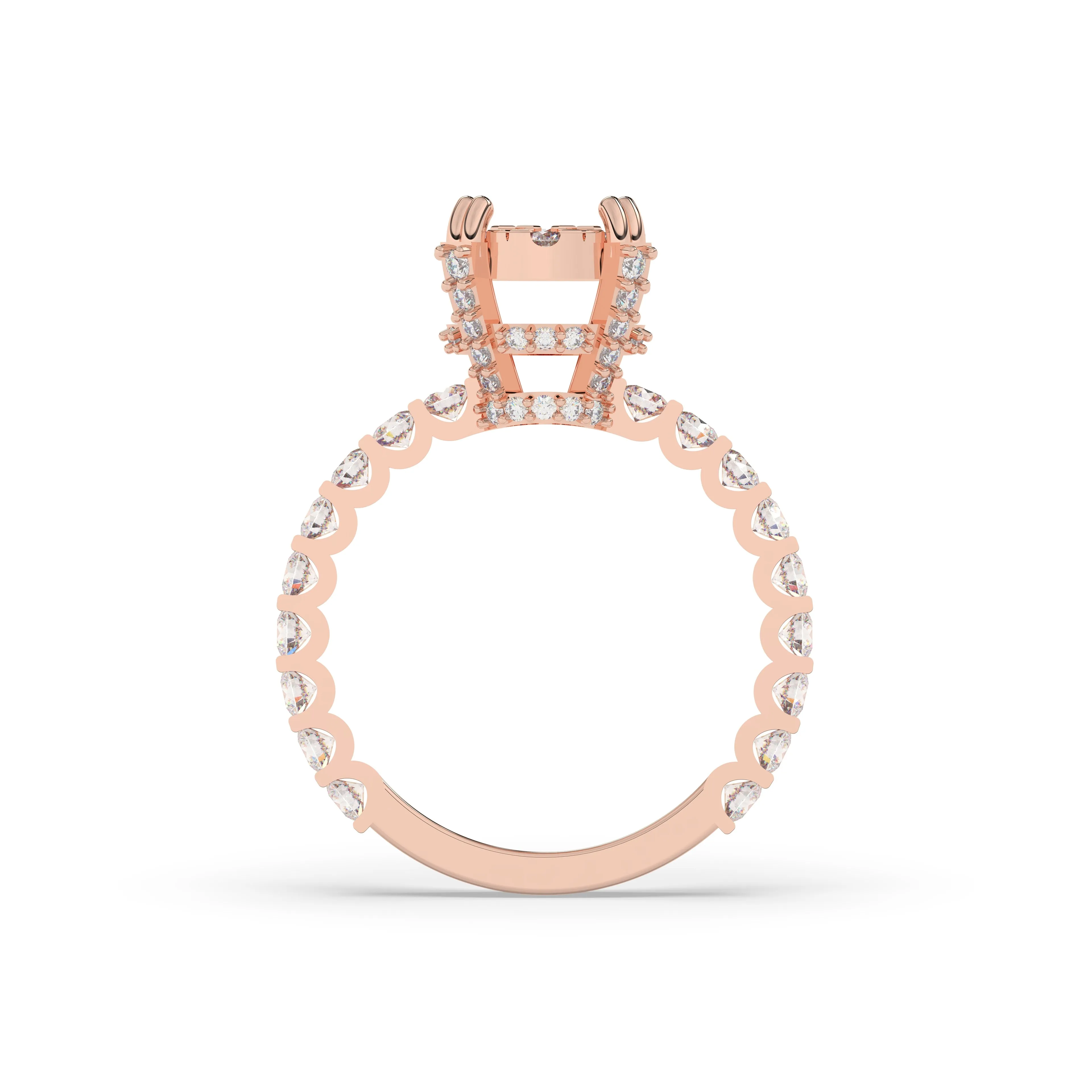 Diamond Round Halo Engagement Ring with matching Band